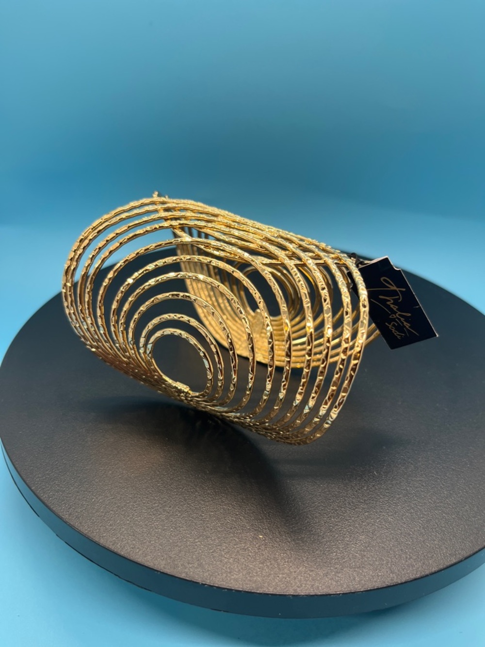 Thalia Sodi  Layered Gold Spiral Cuff Bracelet